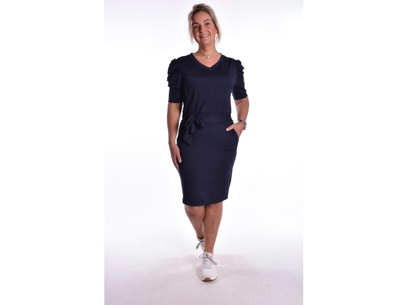 Jurk Luxe Travelstof - Donkerblauw