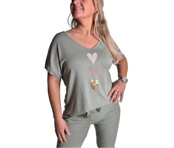 Top Make My Day Hartje - Legergroen