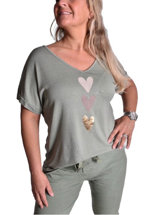 Top Make My Day Hartje - Legergroen