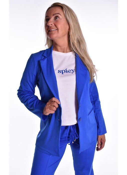 Luxe Travelstof Blazer Mi Amore 2.0 - Kobaltblauw