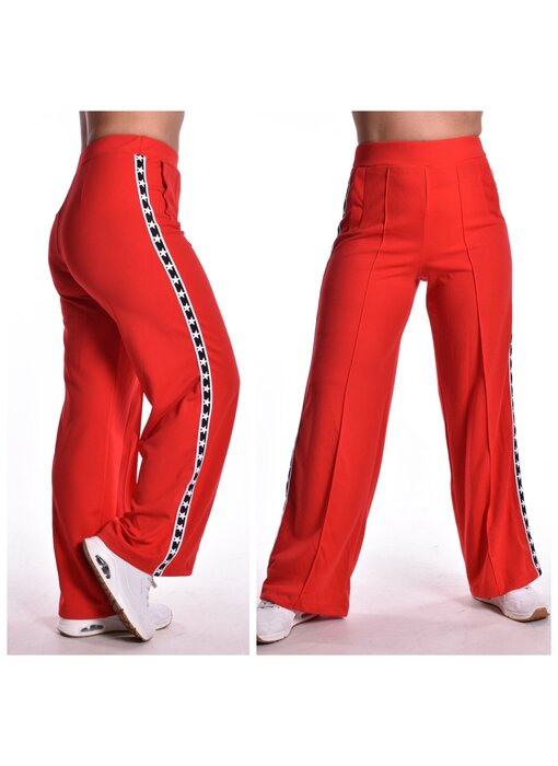 Broek Bies met sterretjes - Rood