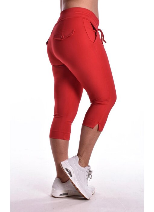 Luxe travelstof Capri broek - Rood