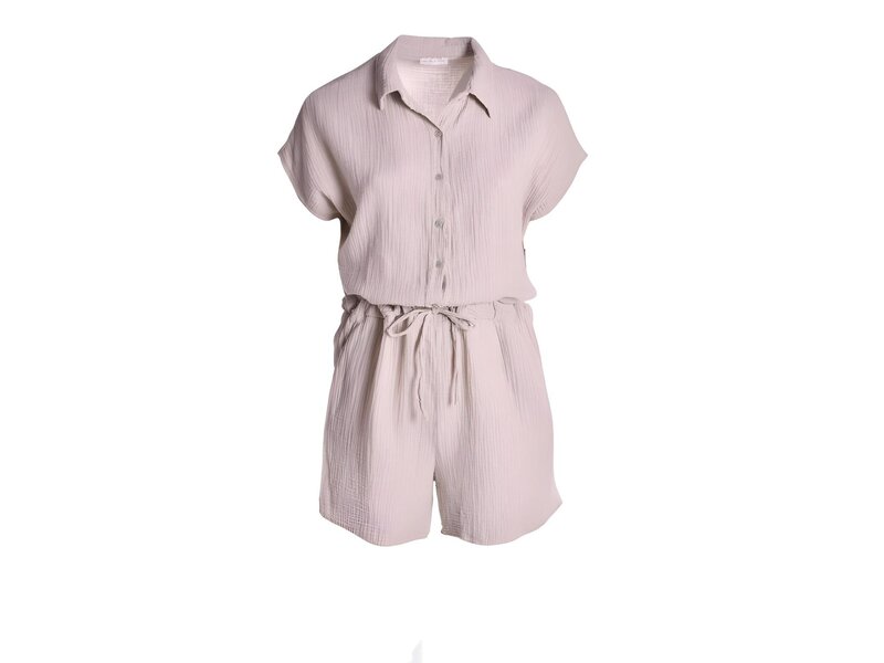 Jumpsuit Wafeltjes Katoen - Beige