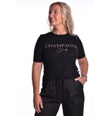 T-shirt Champagne Club -  Zwart met gouden tekst