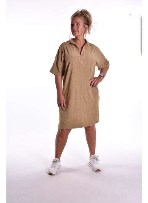 Badstof Jurk - Licht Camel