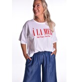 T-shirt La Mer - Wit met rode tekst