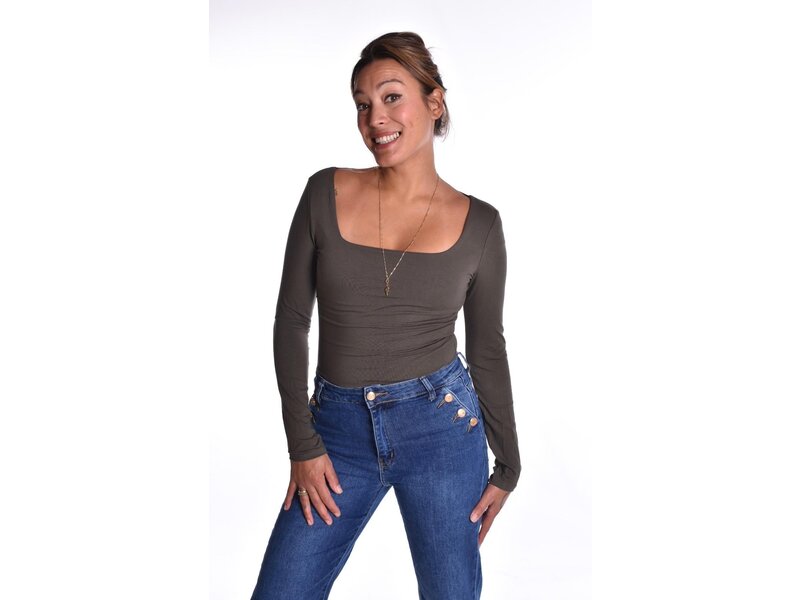 Top Basic Square - Legergroen