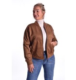 Suedine bomber jasje New York - Donker Camel