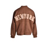 Suedine bomber jasje New York - Donker Camel