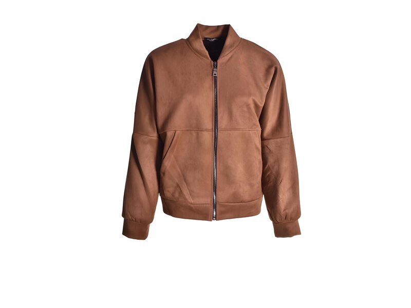 Suedine bomber jasje New York - Donker Camel
