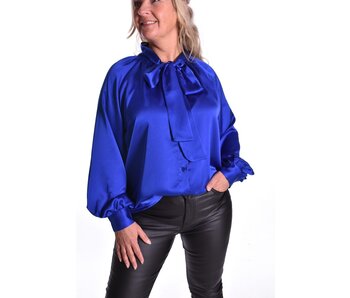 Blouse Satin Love - Kobaltblauw