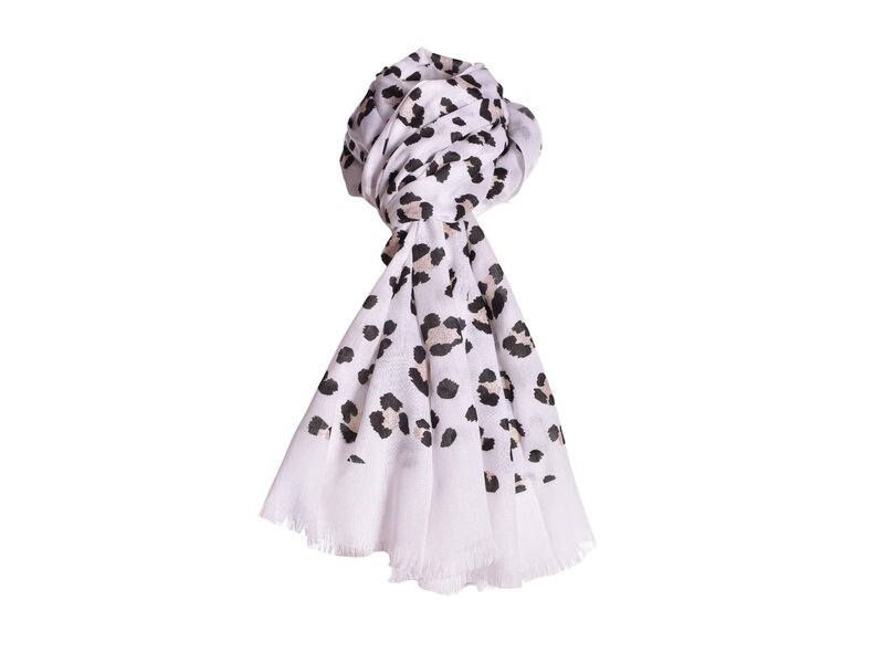 Sjaaltje Leopard - Gebroken Wit