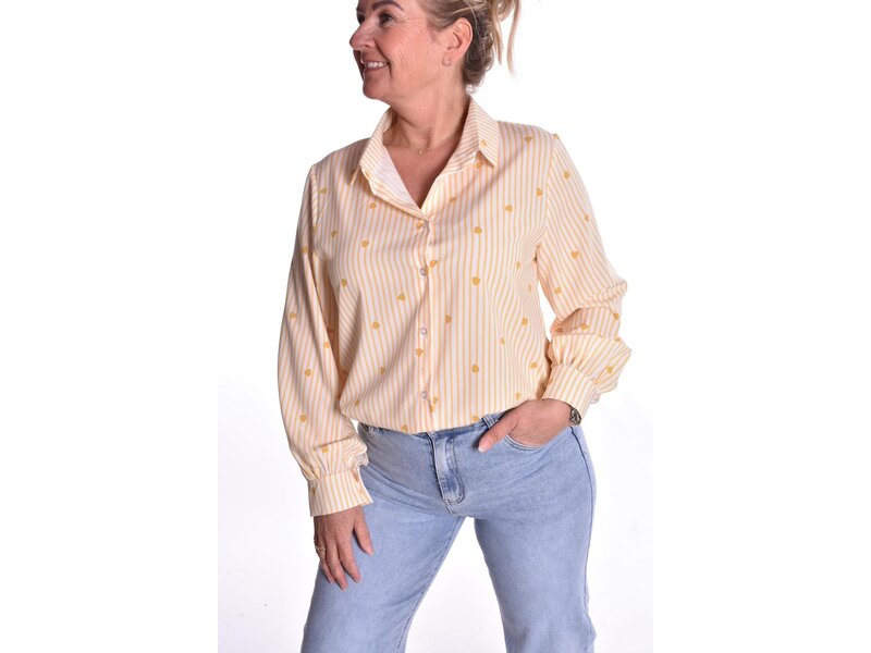 Blouse Be my Valentine - Geel