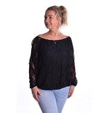 Kanten top Mia - Zwart