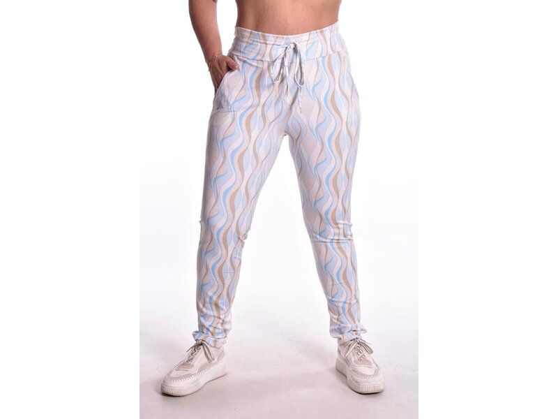 Luxe Travelstof Broek Pam - Lichtblauw