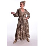 Lange jurk Leopard - Camel