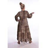 Lange jurk Leopard - Camel