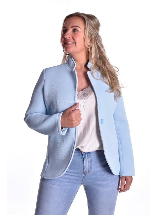 Scuba jasje blazer model - Lichtblauw