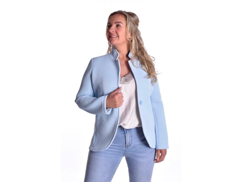 Scuba jasje blazer model - Lichtblauw