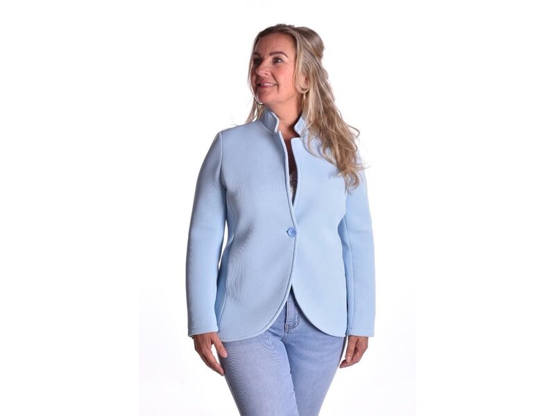 Scuba jasje blazer model - Lichtblauw