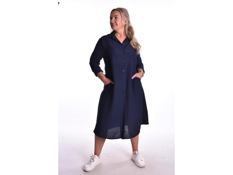 Overhemd jurk Laurén - Donkerblauw