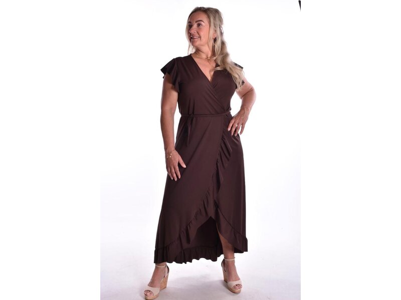 Overslag Jurk Bibi - Donkerbruin