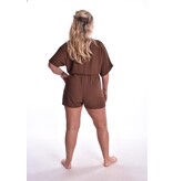 Korte jumpsuit Zoë - Donker bruin