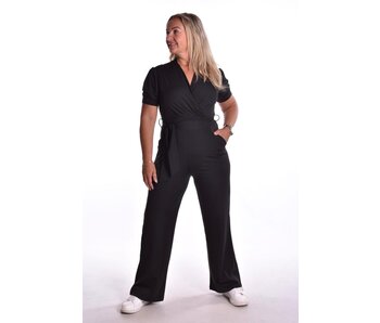 Luxe travelstof Jumpsuit - Zwart