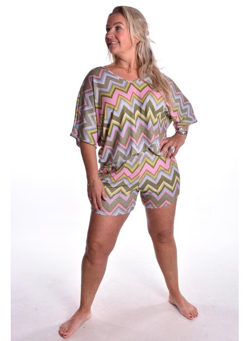 2 piece Zigzag Set - Legergroen