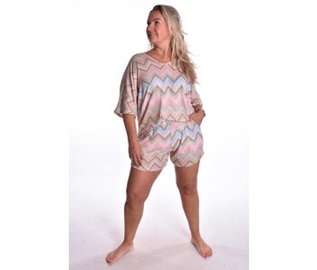 2 piece Zigzag Set - Beige/Pastelroze