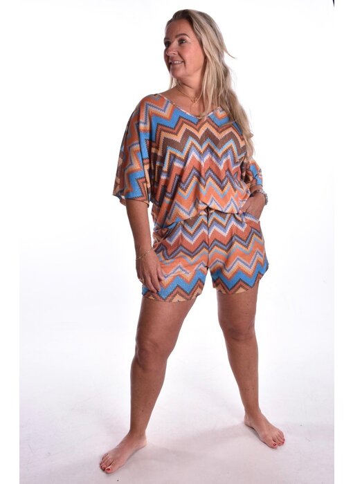 2 piece Zigzag Set - Choco/Brique