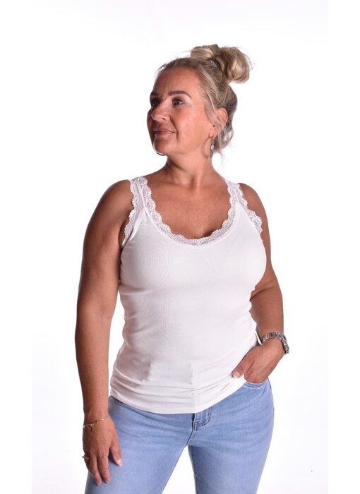 Kanten Top Nova - Wit