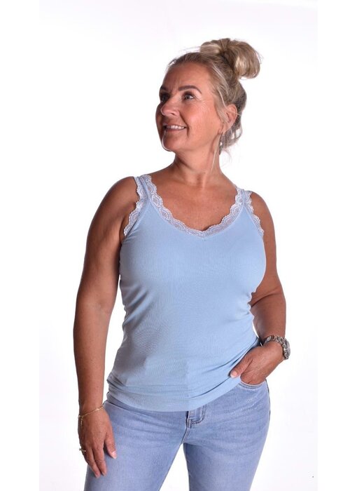 Kanten Top Nova - Licht Blauw