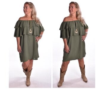 Jurk met ketting - Legergroen