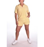 2 delige Luxe Badstof Set - Zacht Geel