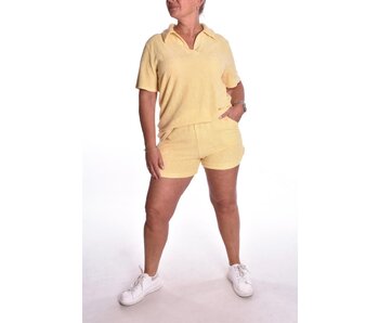 2 delige Luxe Badstof Set - Zacht Geel