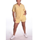 2 delige Luxe Badstof Set - Zacht Geel