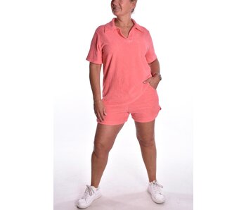 2 delige Luxe Badstof Set - Flamingo