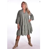Jurk Broderie - Legergroen