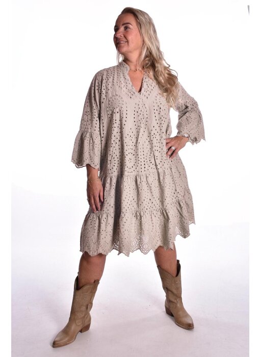 Jurk Broderie - Beige