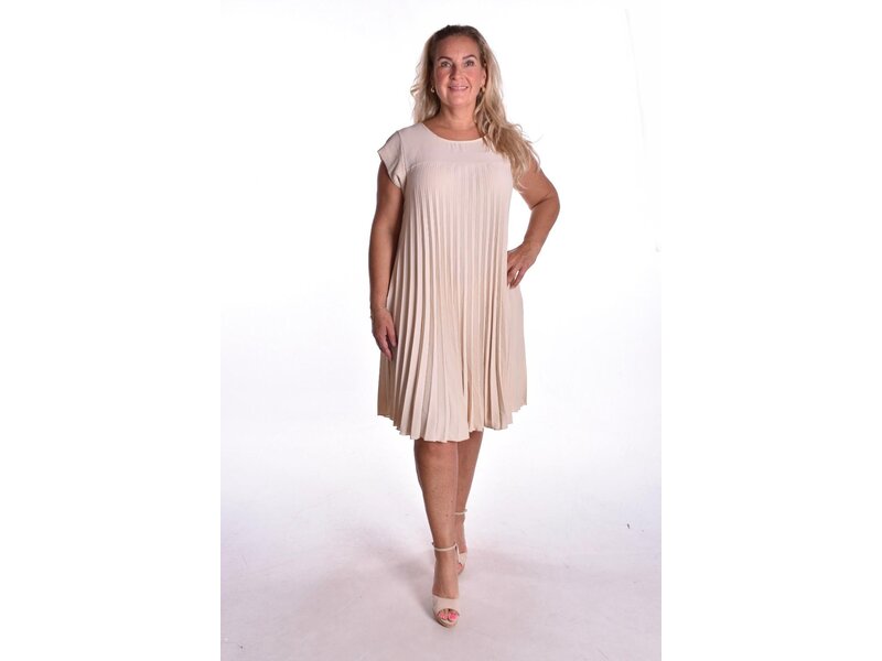 Jurk Plissé Pastel - Beige