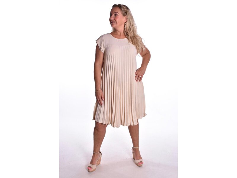 Jurk Plissé Pastel - Beige