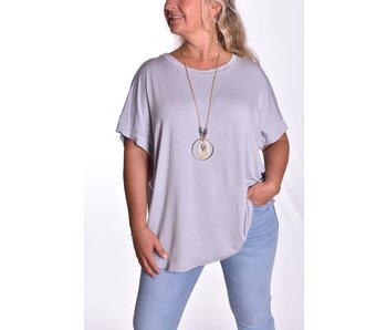Top Linda met Ketting - Licht Grijs