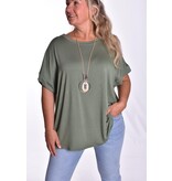 Top Linda met Ketting - Legergroen