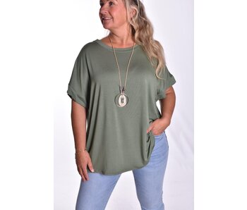 Top Linda met Ketting - Legergroen