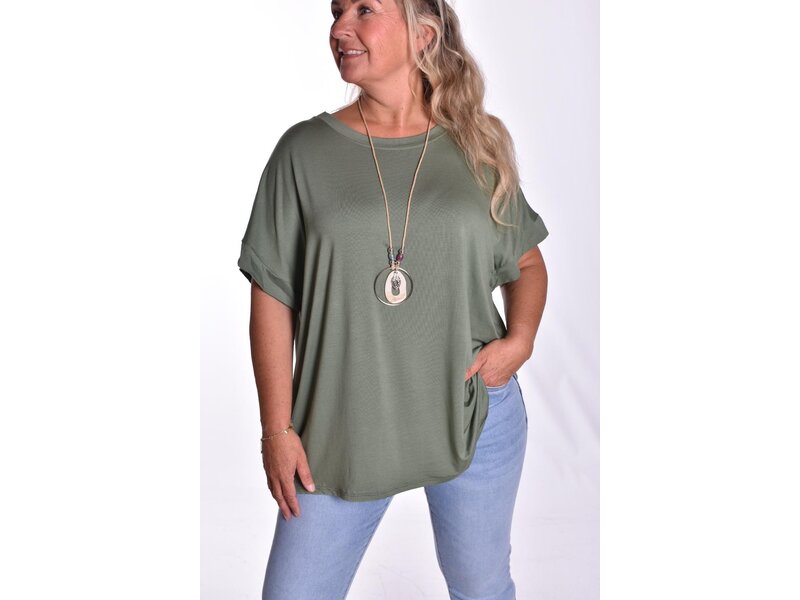 Top Linda met Ketting - Legergroen