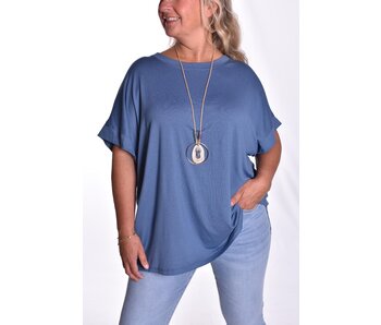 Top Linda met Ketting - Jeansblauw