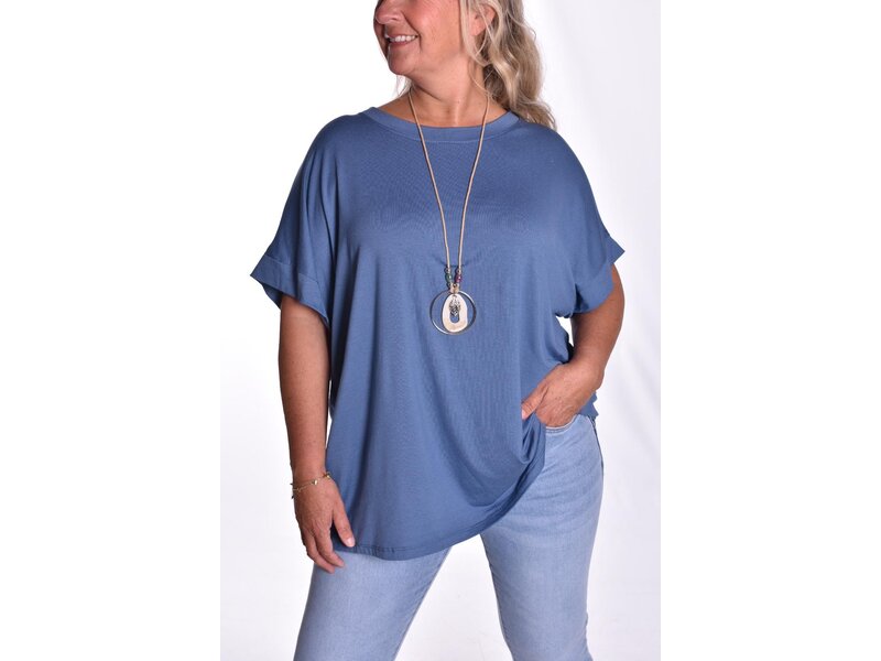 Top Linda met Ketting - Jeansblauw