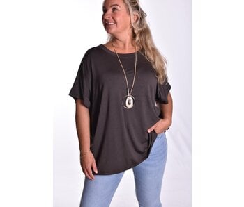 Top Linda met Ketting - Donkerbruin