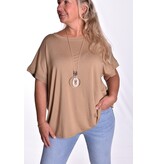 Top Linda met Ketting - Licht Camel